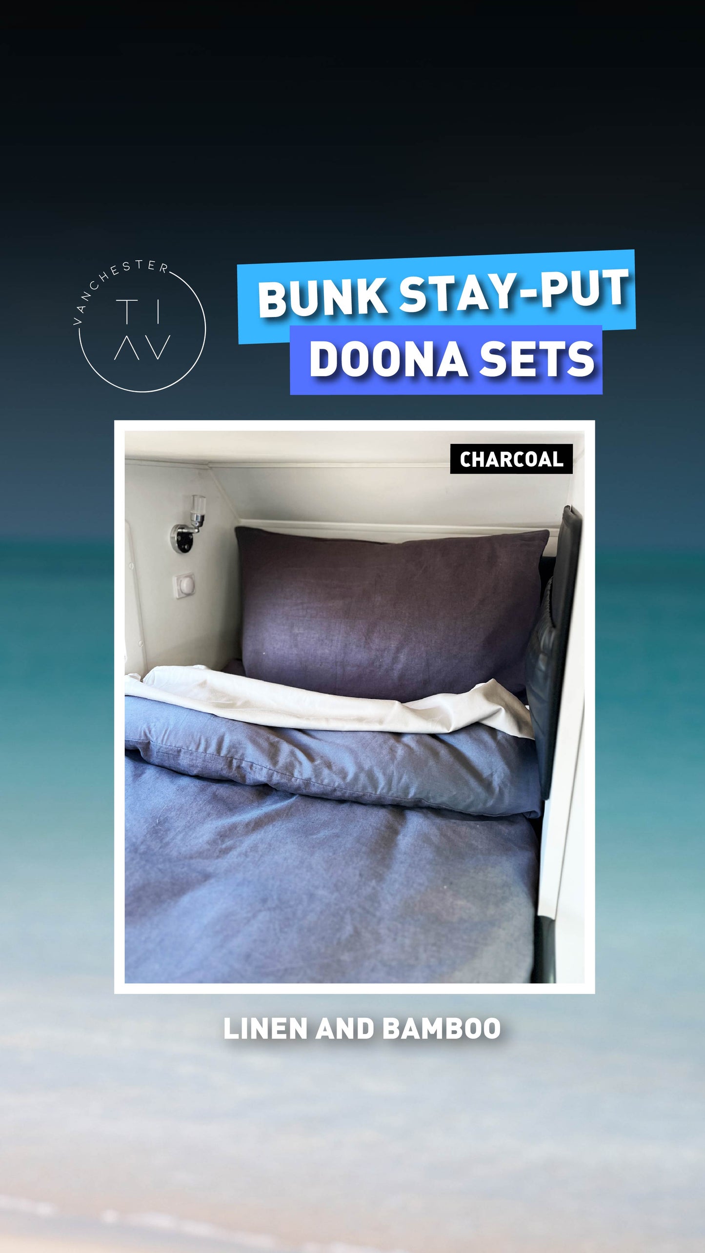 CARAVAN BUNK BEDDING - STAY PUT DOONA SET