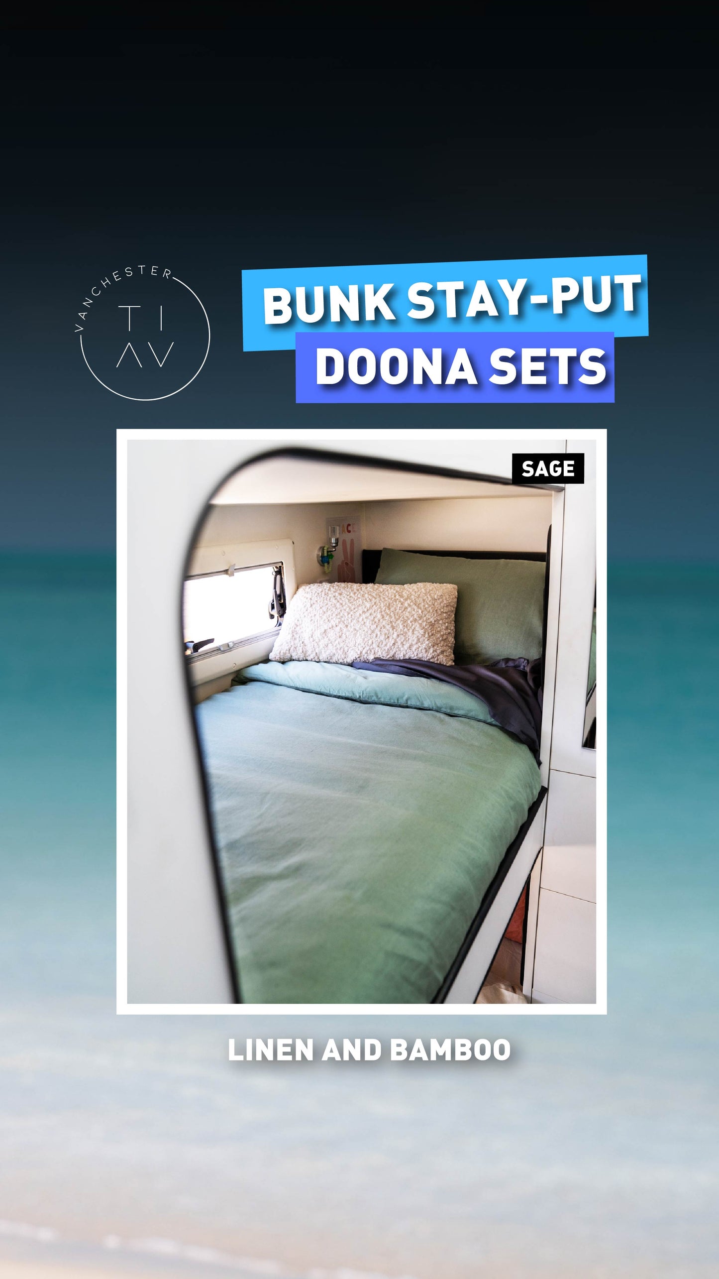 CARAVAN BUNK BEDDING - STAY PUT DOONA SET