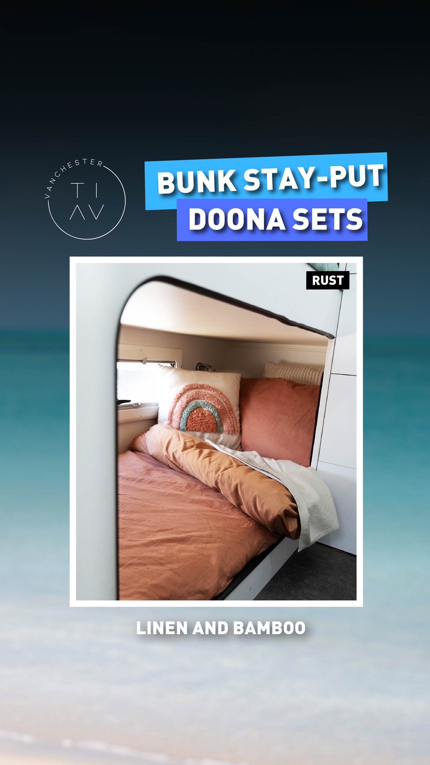 CARAVAN BUNK BEDDING - STAY PUT DOONA SET